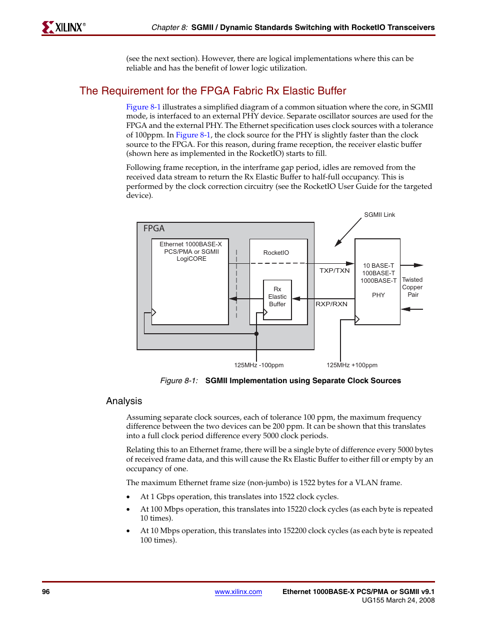 Figure 8-1, Analysis, Fpga | Xilinx 1000BASE-X User Manual | Page 96 / 230