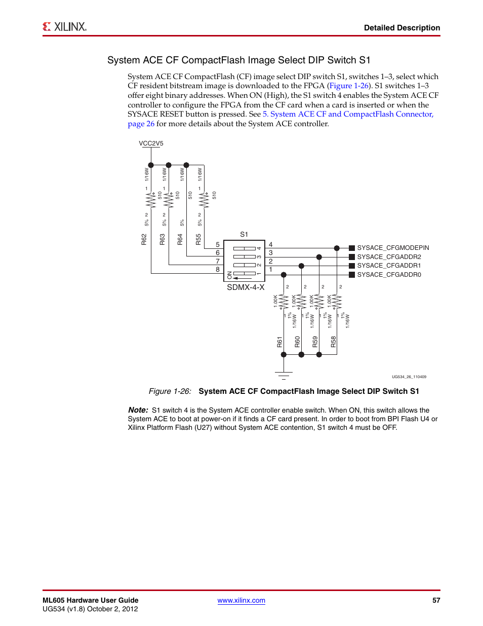 Detailed description, Sdmx-4-x | Xilinx ML605 User Manual | Page 57 / 96