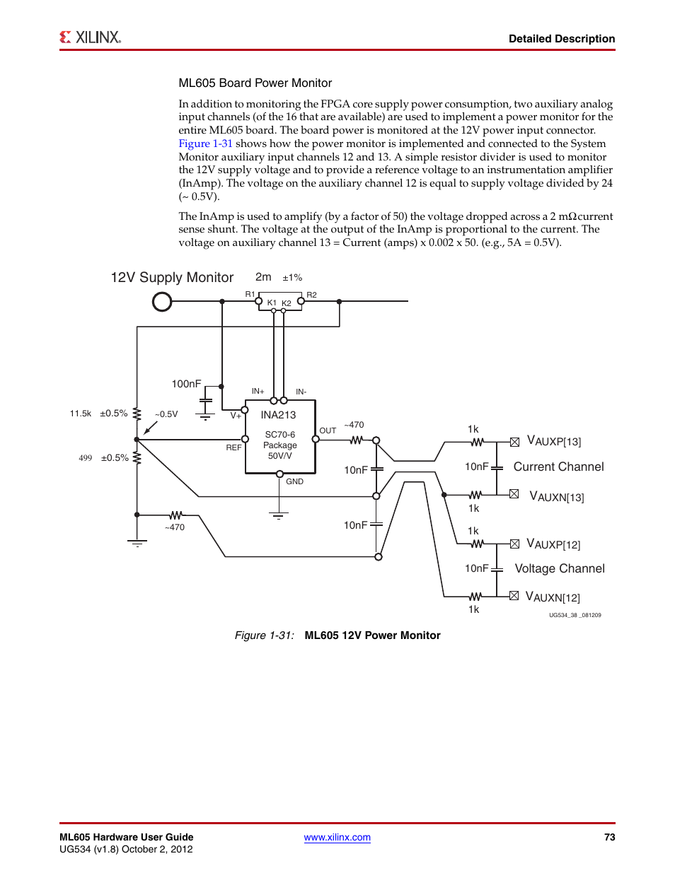 12v supply monitor | Xilinx ML605 User Manual | Page 73 / 96