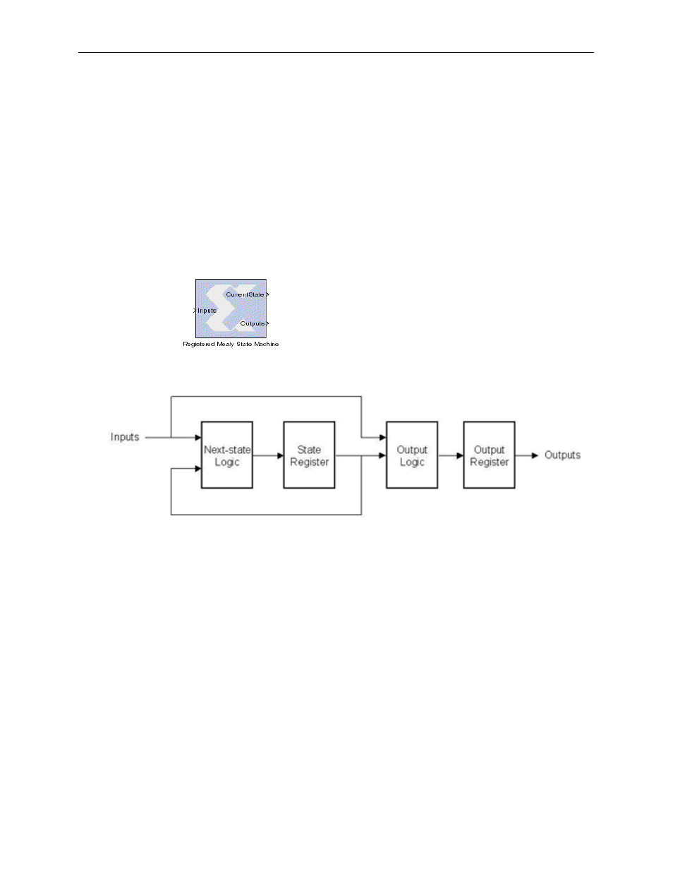 Registered mealy state machine | Xilinx V2.1 User Manual | Page 119 / 148