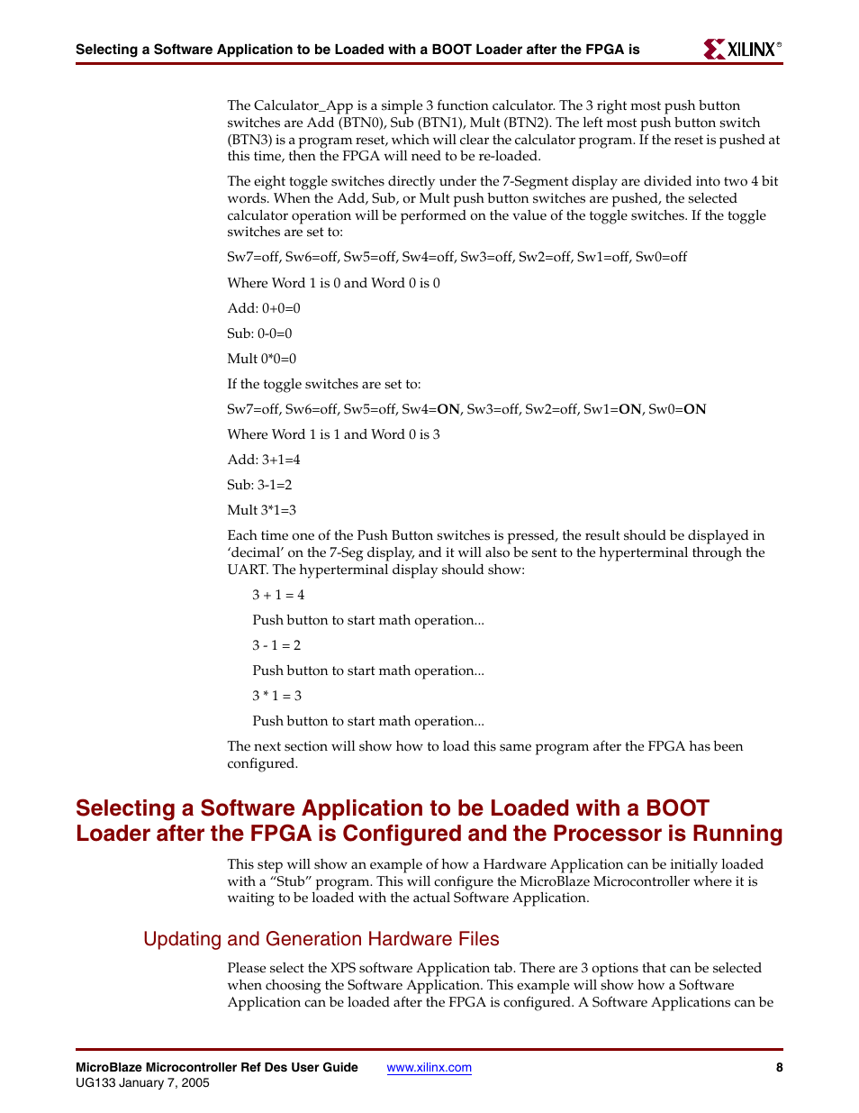 Updating and generation hardware files | Xilinx UG133 User Manual | Page 15 / 18