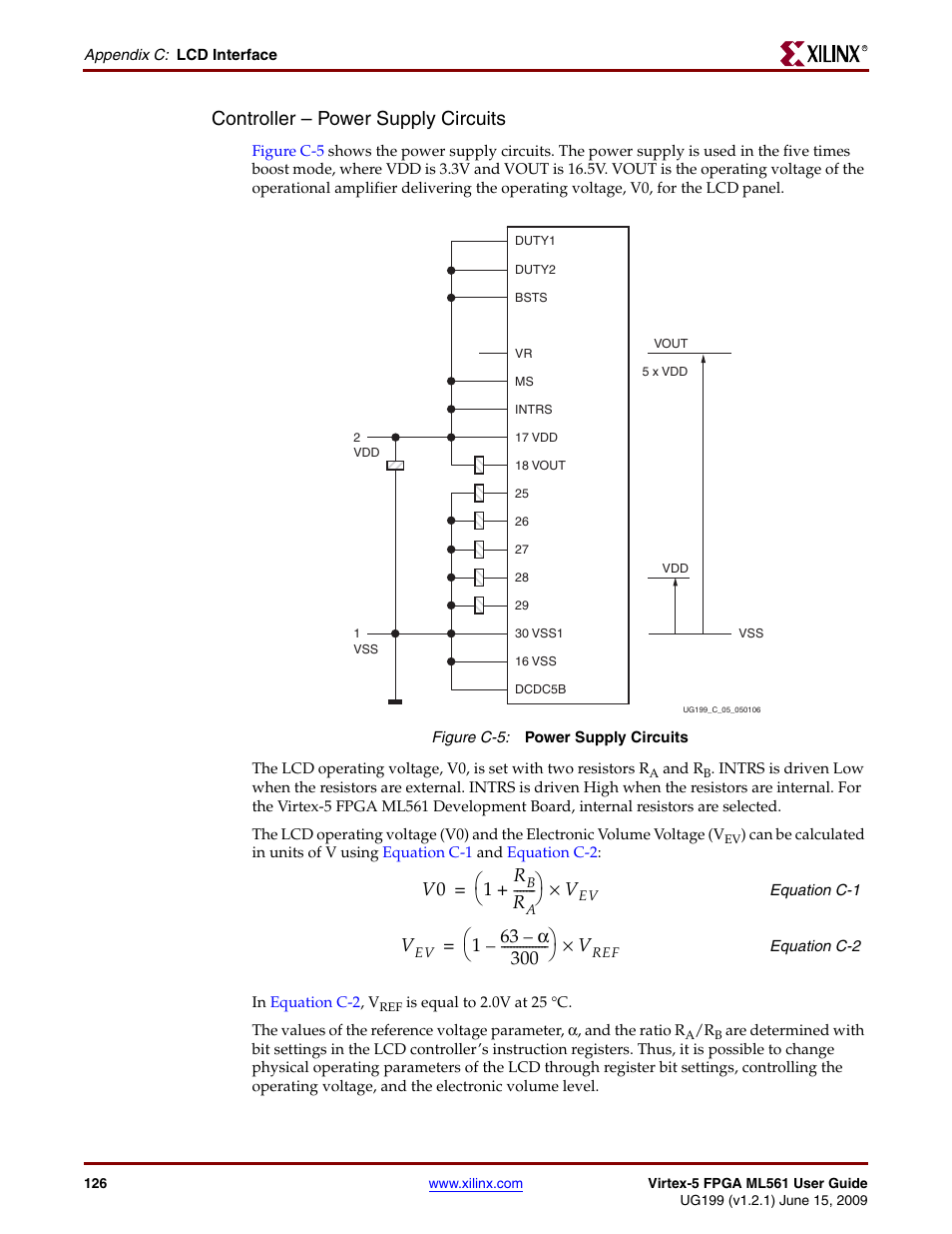 Controller – power supply circuits | Xilinx Virtex-5 FPGA ML561 User Manual | Page 126 / 140