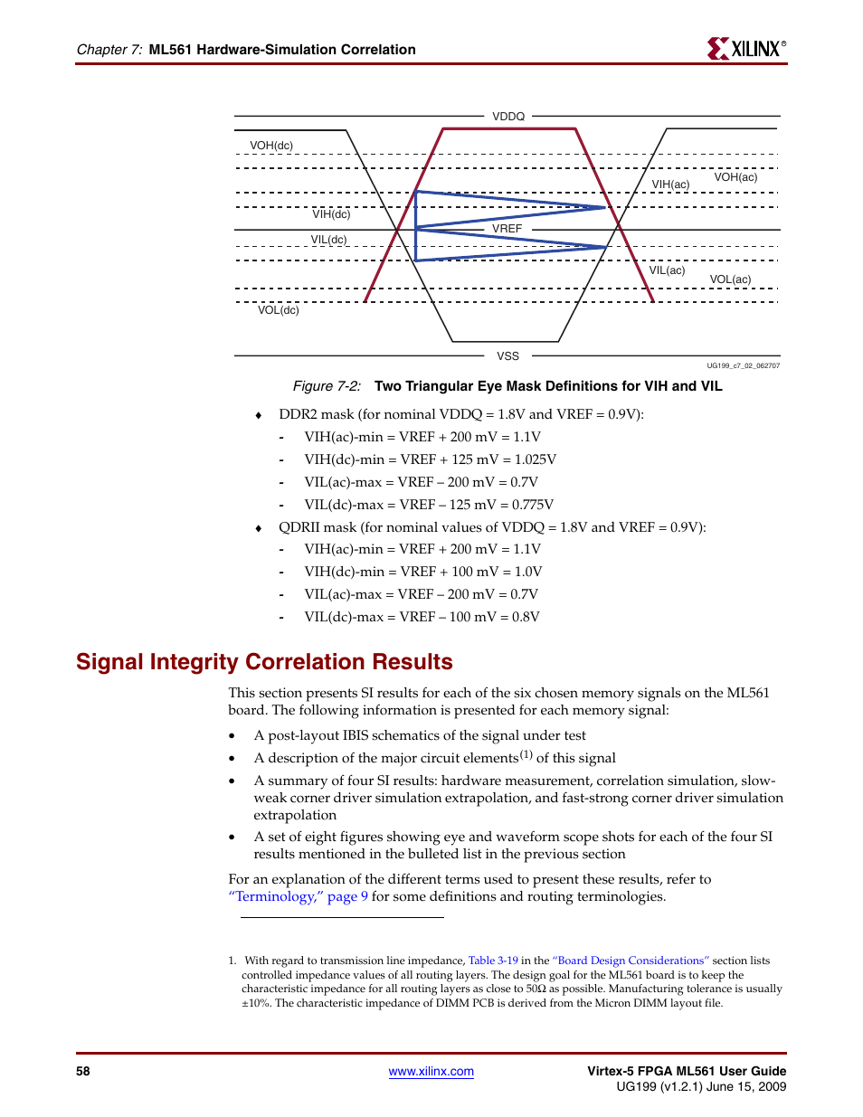 Signal integrity correlation results, Figure 7-2 | Xilinx Virtex-5 FPGA ML561 User Manual | Page 58 / 140