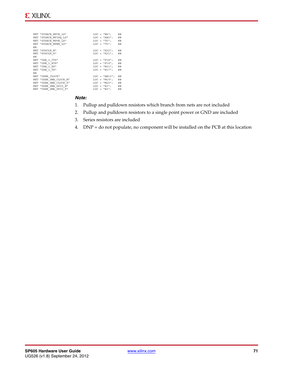 Xilinx SP605 User Manual | Page 71 / 74