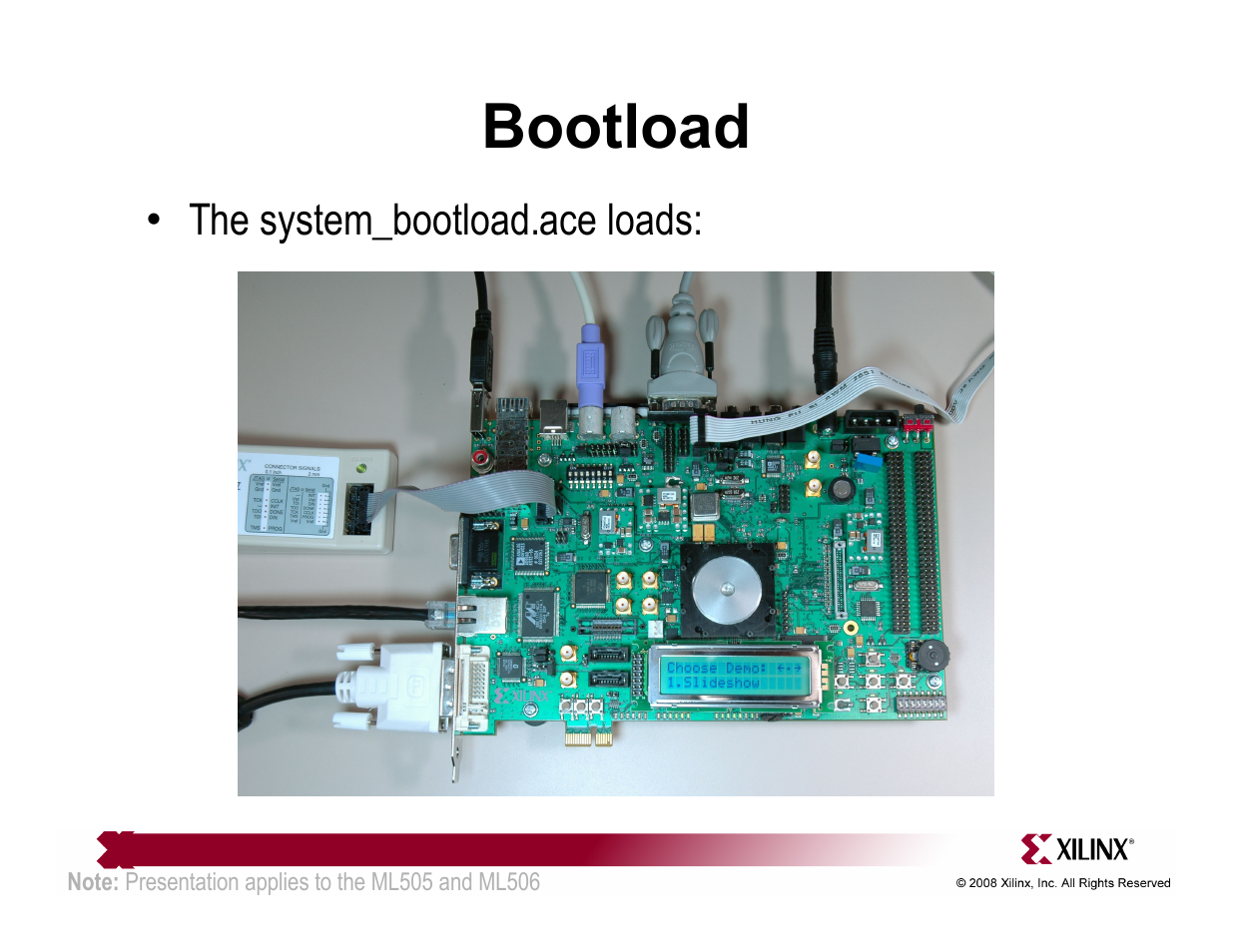 Bootload | Xilinx ML505 User Manual | Page 10 / 29