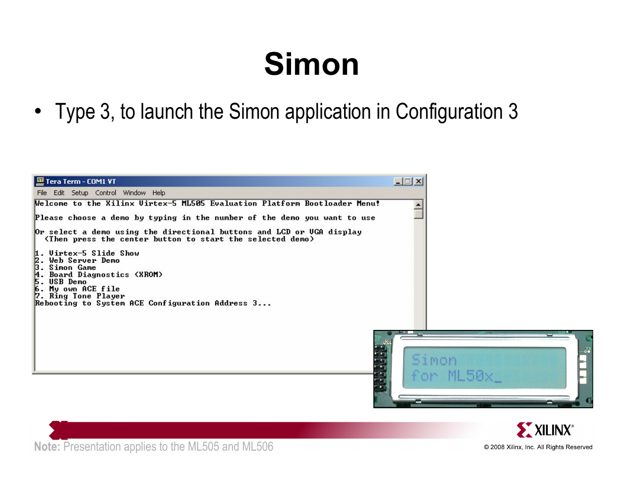 Simon | Xilinx ML505 User Manual | Page 16 / 29