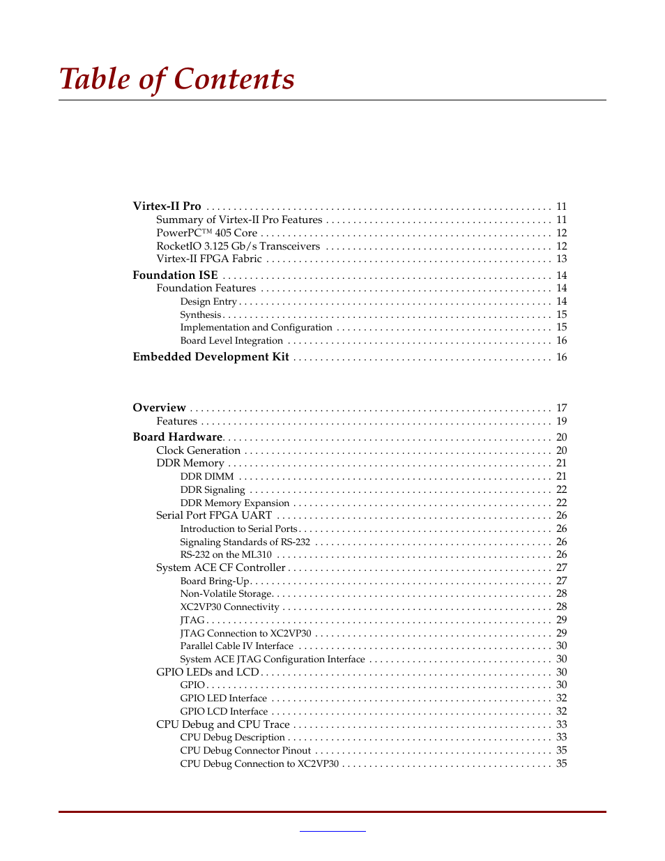 Xilinx ML310 User Manual | Page 5 / 70