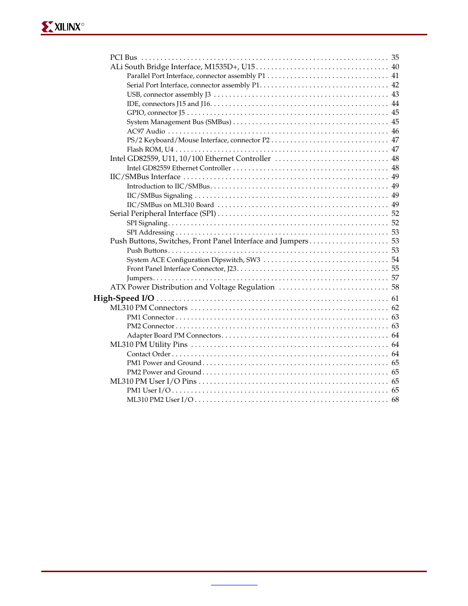 Xilinx ML310 User Manual | Page 6 / 70