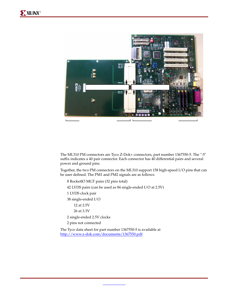 Ml310 pm connectors | Xilinx ML310 User Manual | Page 62 / 70