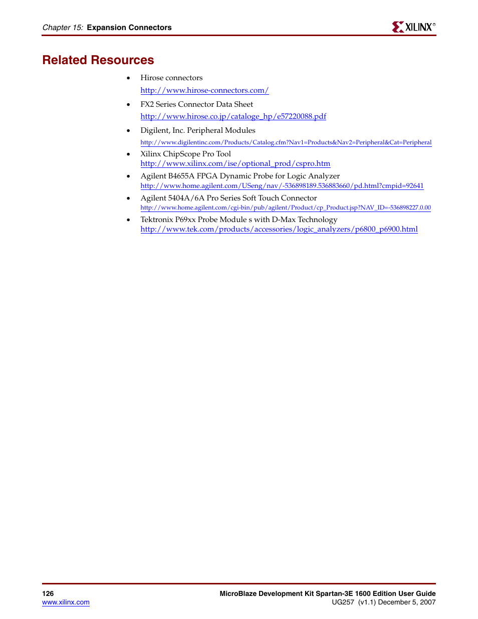 Related resources | Xilinx MIcroblaze Development Spartan-3E 1600E User Manual | Page 128 / 168