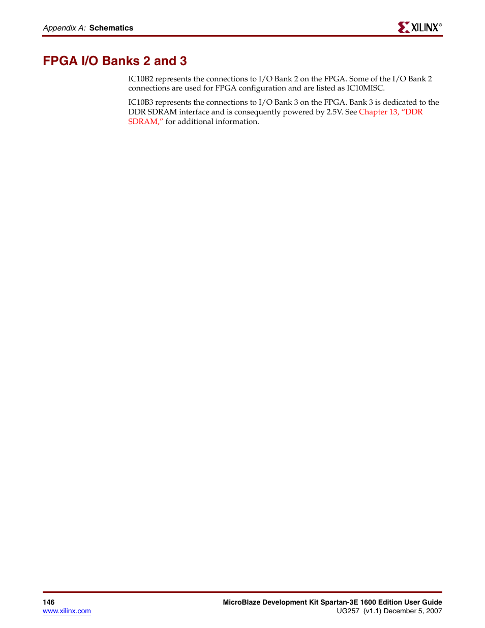 Fpga i/o banks 2 and 3 | Xilinx MIcroblaze Development Spartan-3E 1600E User Manual | Page 148 / 168
