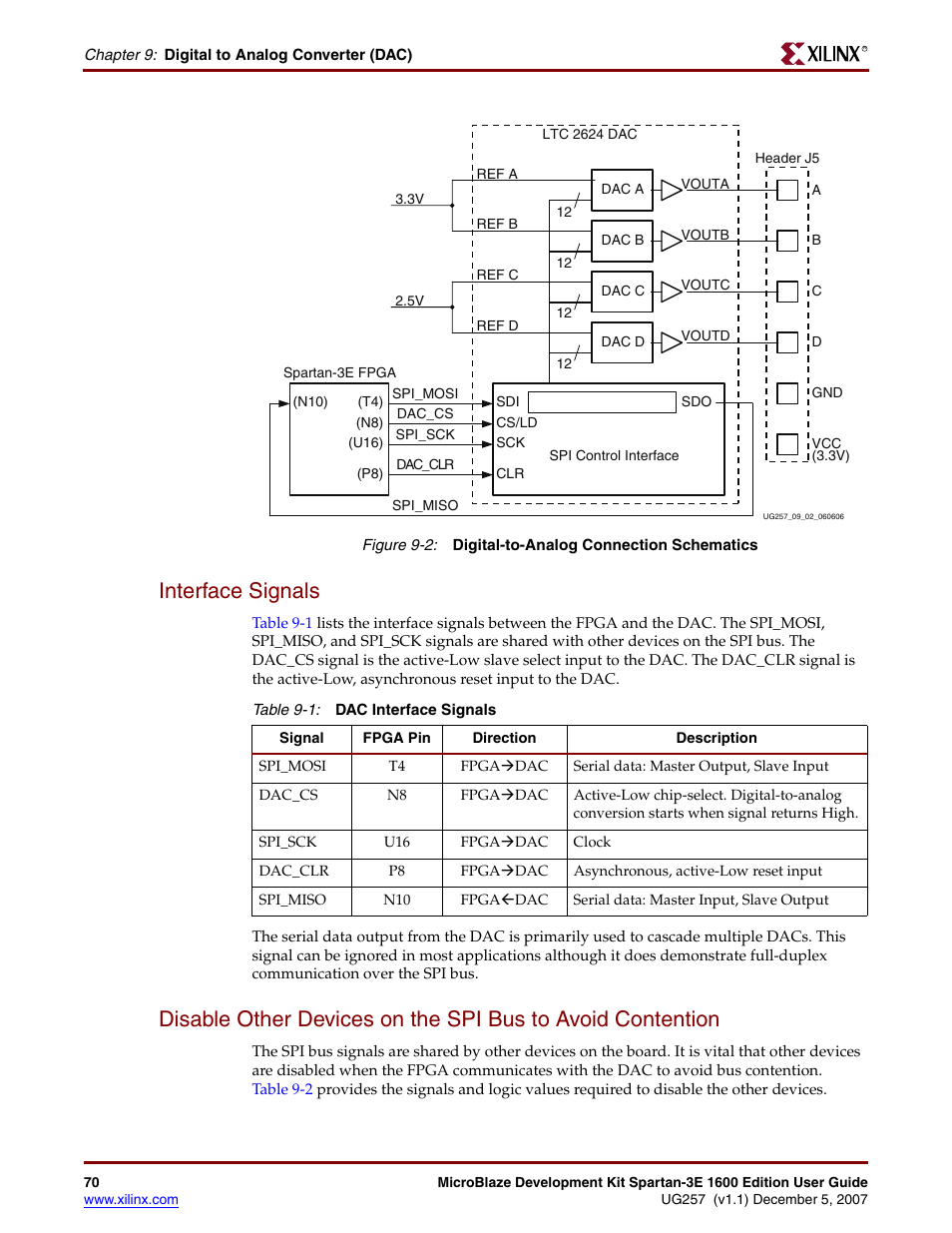 Interface signals | Xilinx MIcroblaze Development Spartan-3E 1600E User Manual | Page 72 / 168