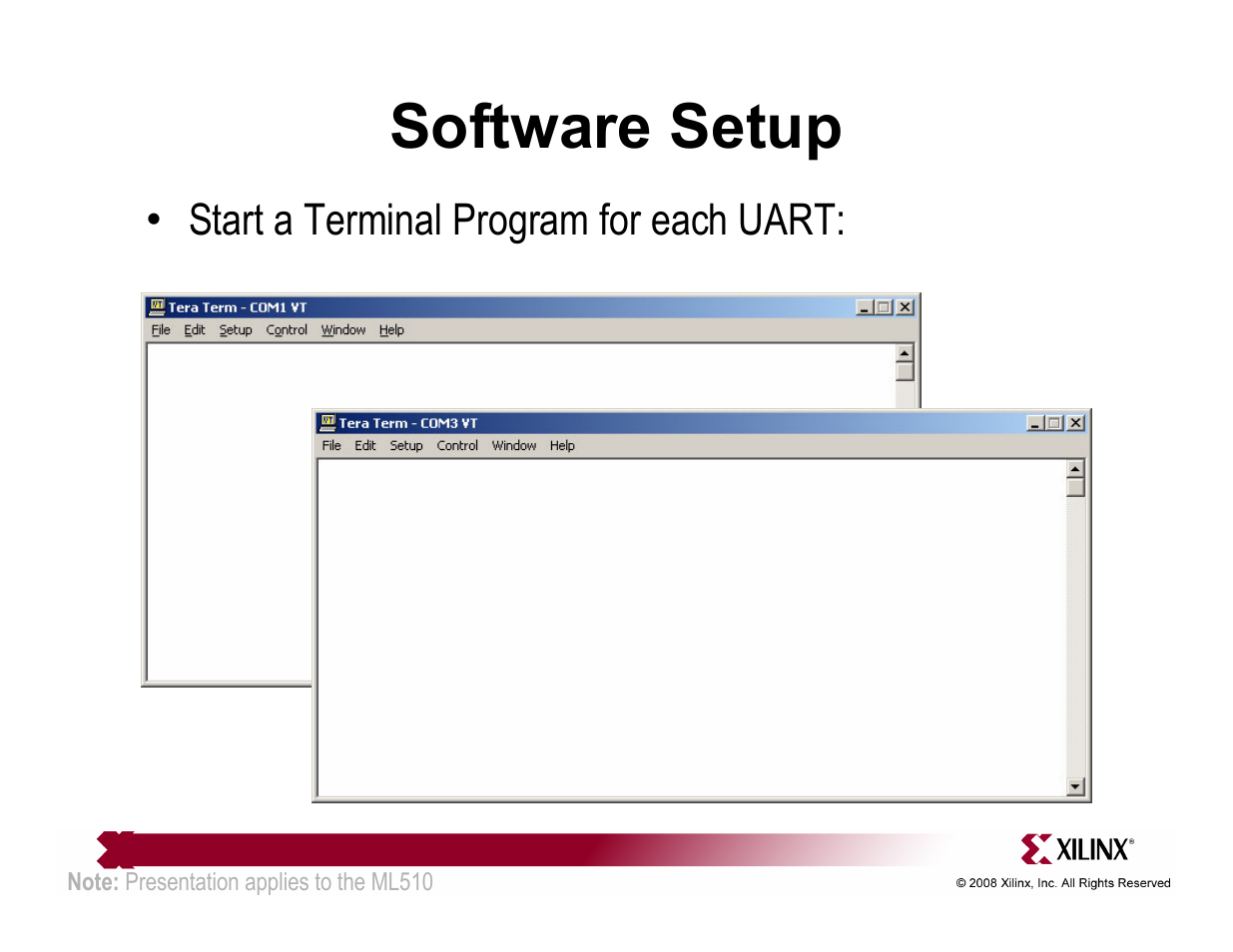 Software setup | Xilinx ML510 User Manual | Page 12 / 43