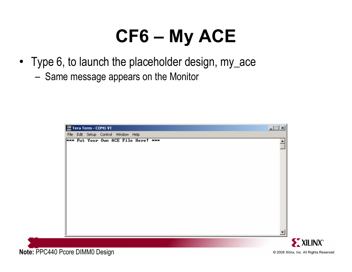Cf6 – my ace | Xilinx ML510 User Manual | Page 23 / 43