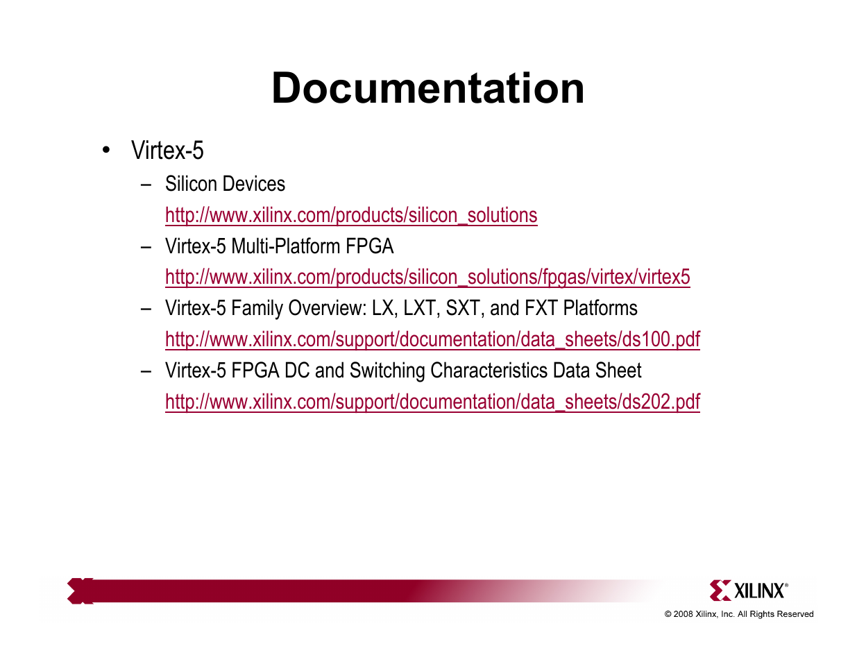 Documentation | Xilinx ML510 User Manual | Page 26 / 43