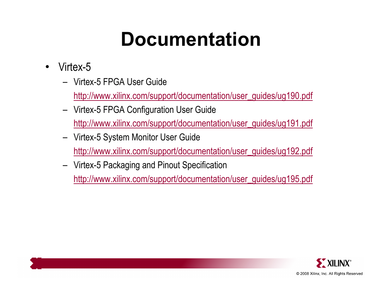 Documentation | Xilinx ML510 User Manual | Page 27 / 43