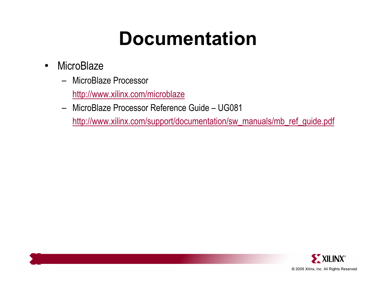 Documentation | Xilinx ML510 User Manual | Page 33 / 43