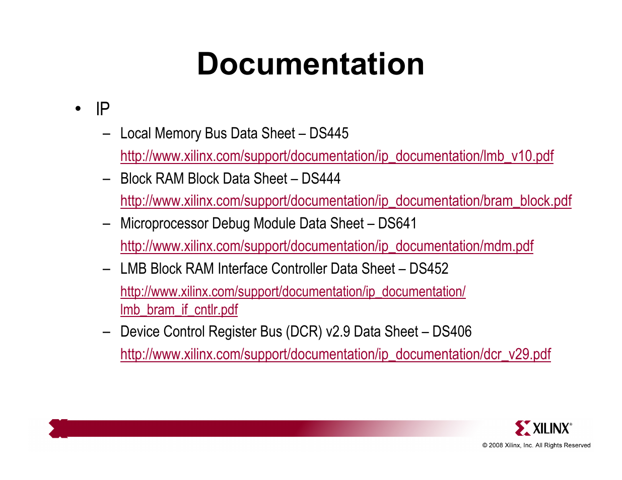 Documentation | Xilinx ML510 User Manual | Page 40 / 43