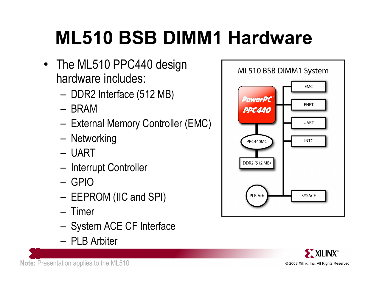 Ml510 bsb dimm1 hardware | Xilinx ML510 User Manual | Page 6 / 43
