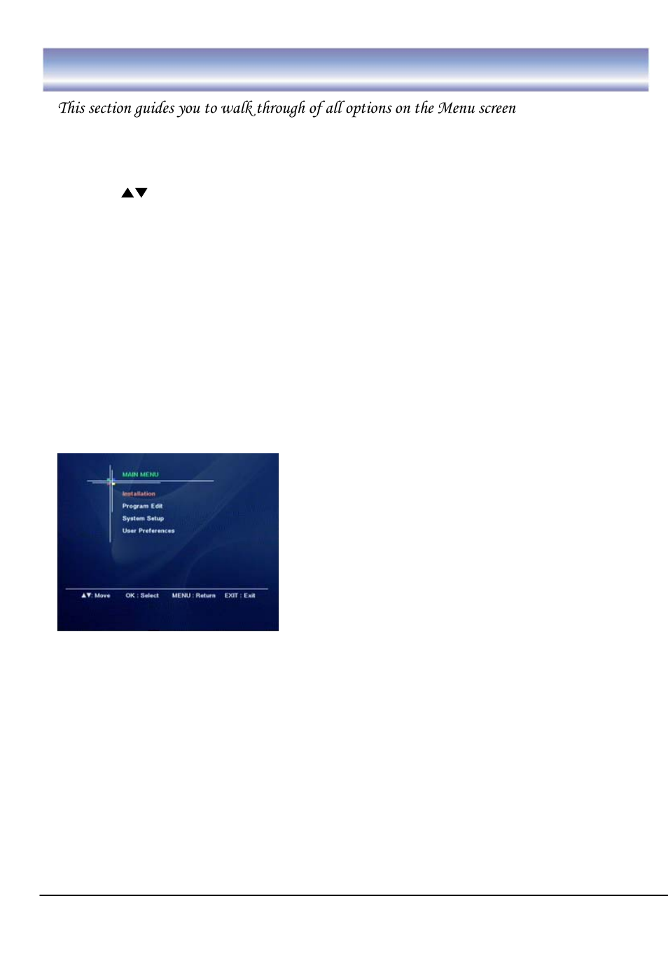 Main menu | 888 Digital High Definition Digital Set Top Box HD4000 User Manual | Page 16 / 27