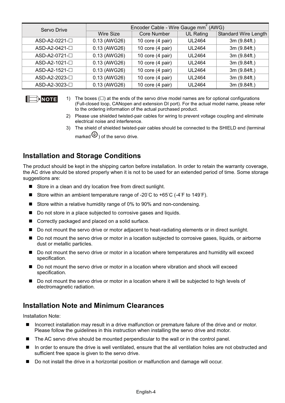 Installation and storage conditions | 888 Digital ASDA-A2 User Manual | Page 5 / 37