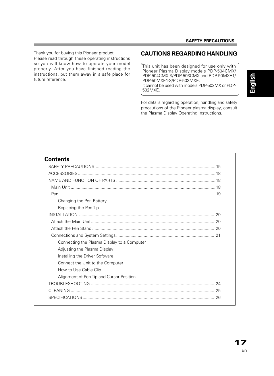 English fran çais deutsch italiano, Espa ñ ol chinese | Pioneer PDK-50HW3 User Manual | Page 4 / 99