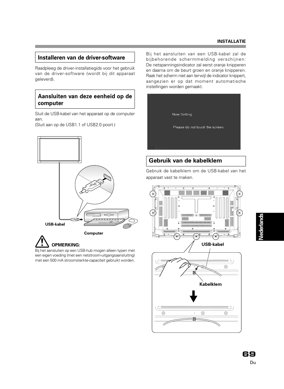 Nederlands installeren van de driver-software, Aansluiten van deze eenheid op de computer, Gebruik van de kabelklem | Pioneer PDK-50HW3 User Manual | Page 56 / 99