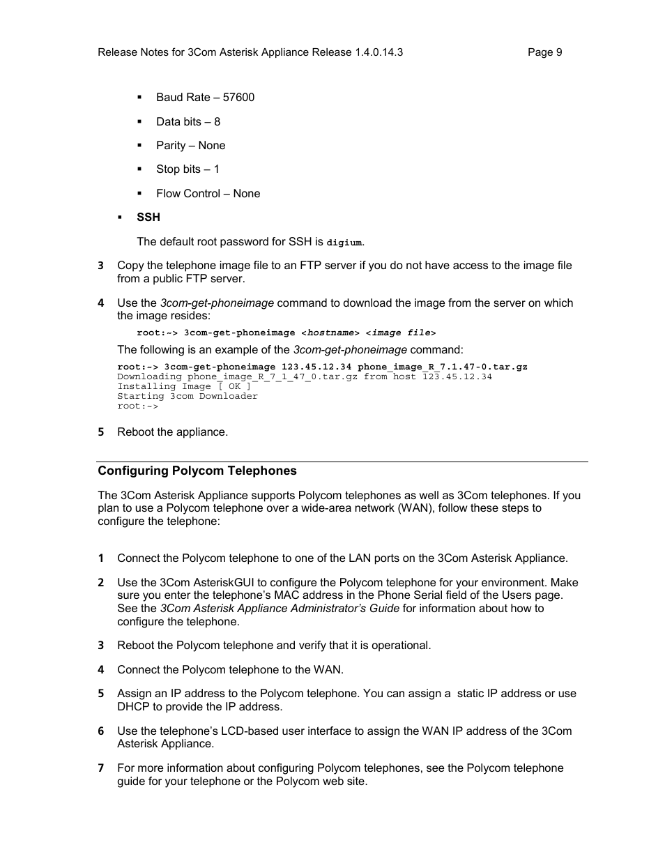 Configuring polycom telephones | 3Com Notes for 3Com User Manual | Page 9 / 16