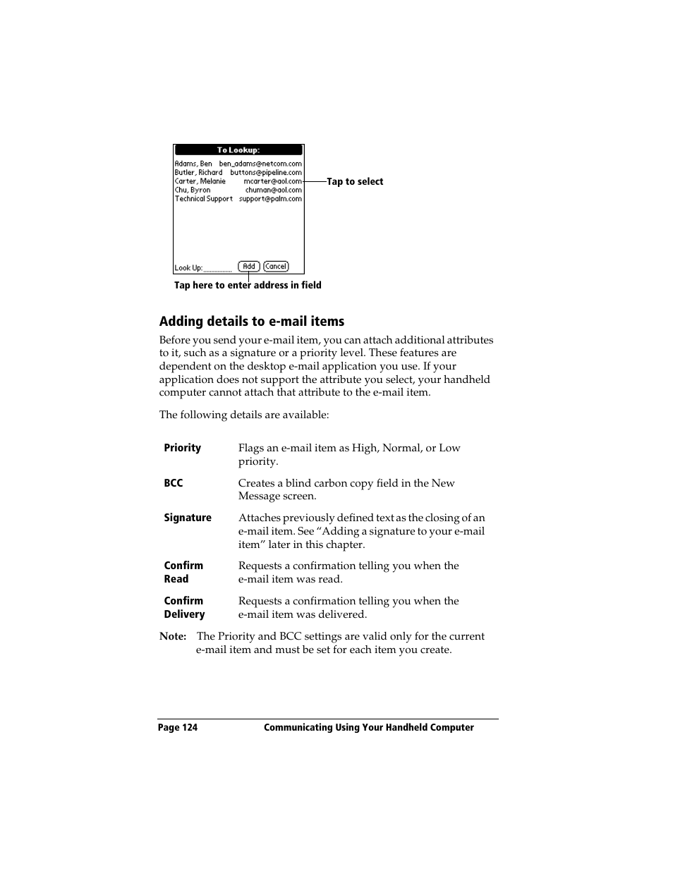 Adding details to e-mail items | 3Com TRGpro User Manual | Page 132 / 260