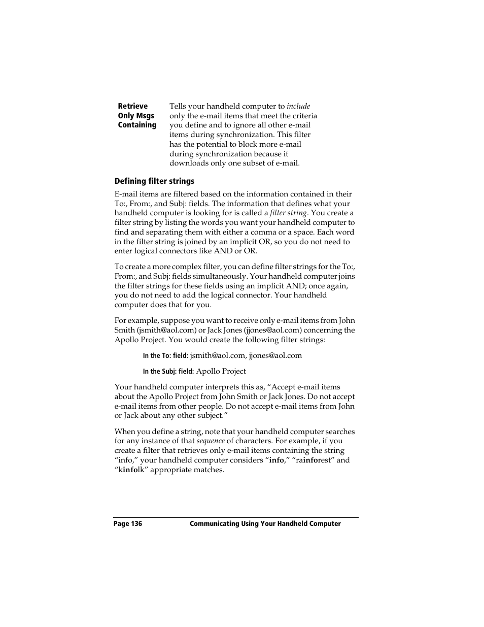 Defining filter strings | 3Com TRGpro User Manual | Page 144 / 260