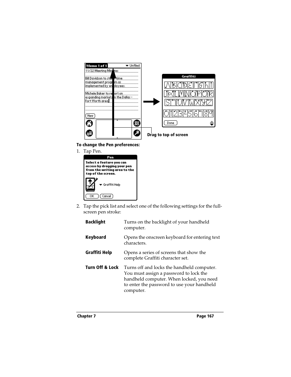 To change the pen preferences | 3Com TRGpro User Manual | Page 175 / 260