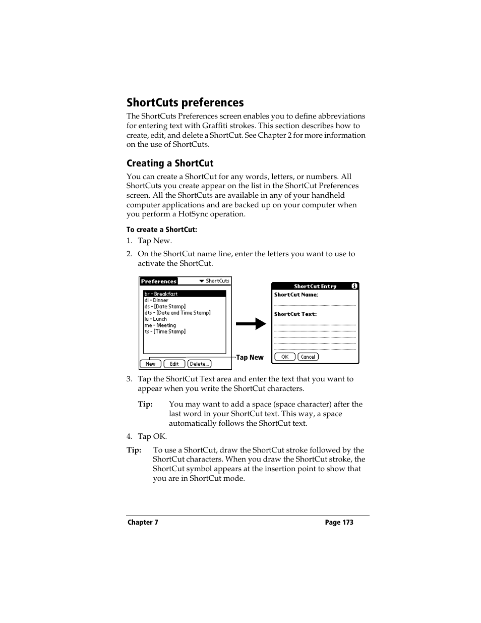 Shortcuts preferences, Creating a shortcut, To create a shortcut | 3Com TRGpro User Manual | Page 181 / 260