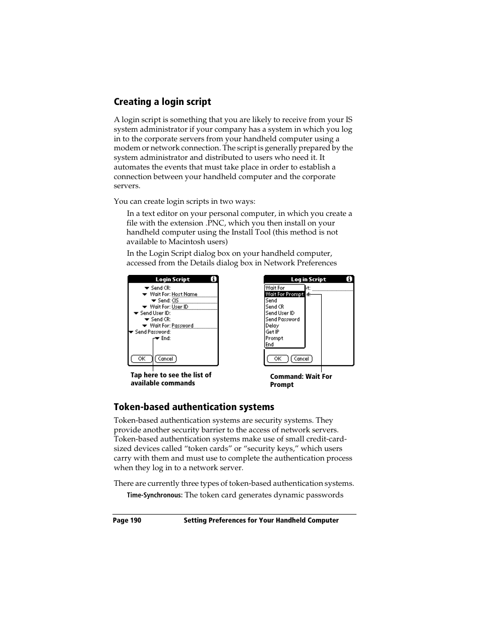 Creating a login script, Token-based authentication systems | 3Com TRGpro User Manual | Page 198 / 260