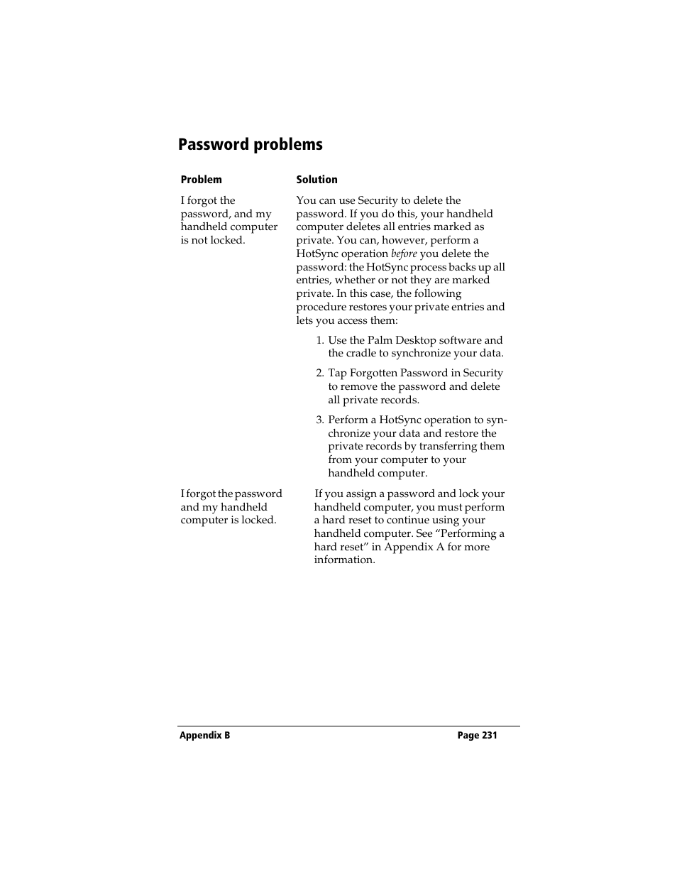 Password problems | 3Com TRGpro User Manual | Page 239 / 260