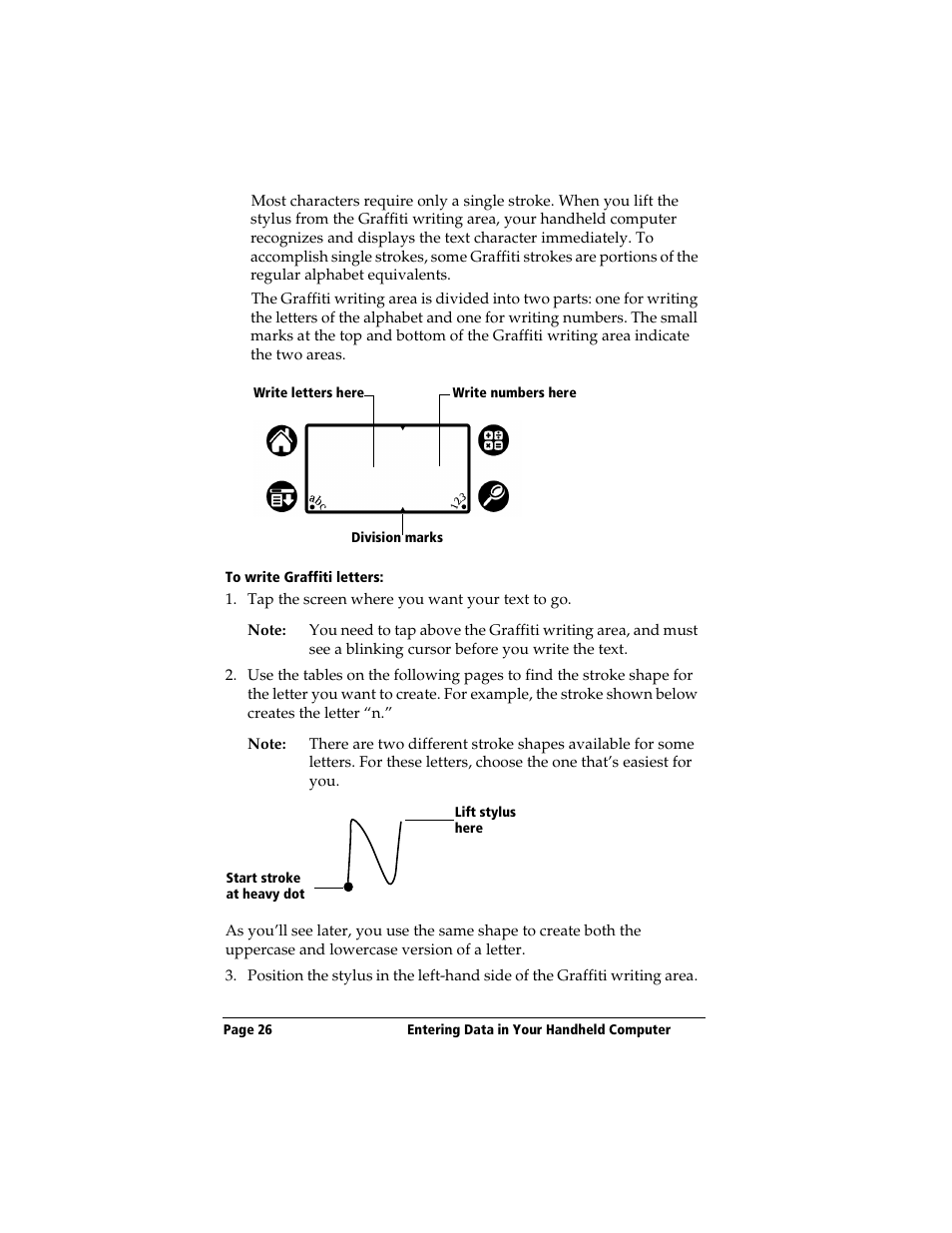 To write graffiti letters | 3Com TRGpro User Manual | Page 34 / 260