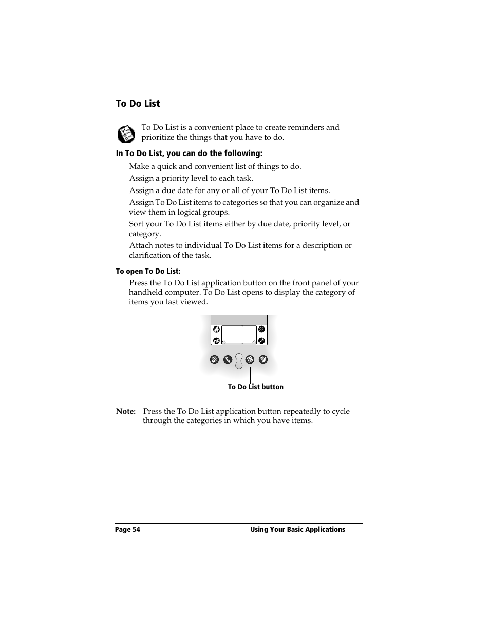 To do list, In to do list, you can do the following, To open to do list | 3Com TRGpro User Manual | Page 62 / 260