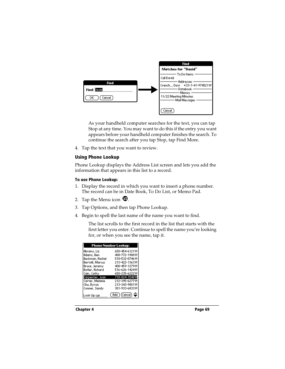 Using phone lookup, To use phone lookup | 3Com TRGpro User Manual | Page 77 / 260