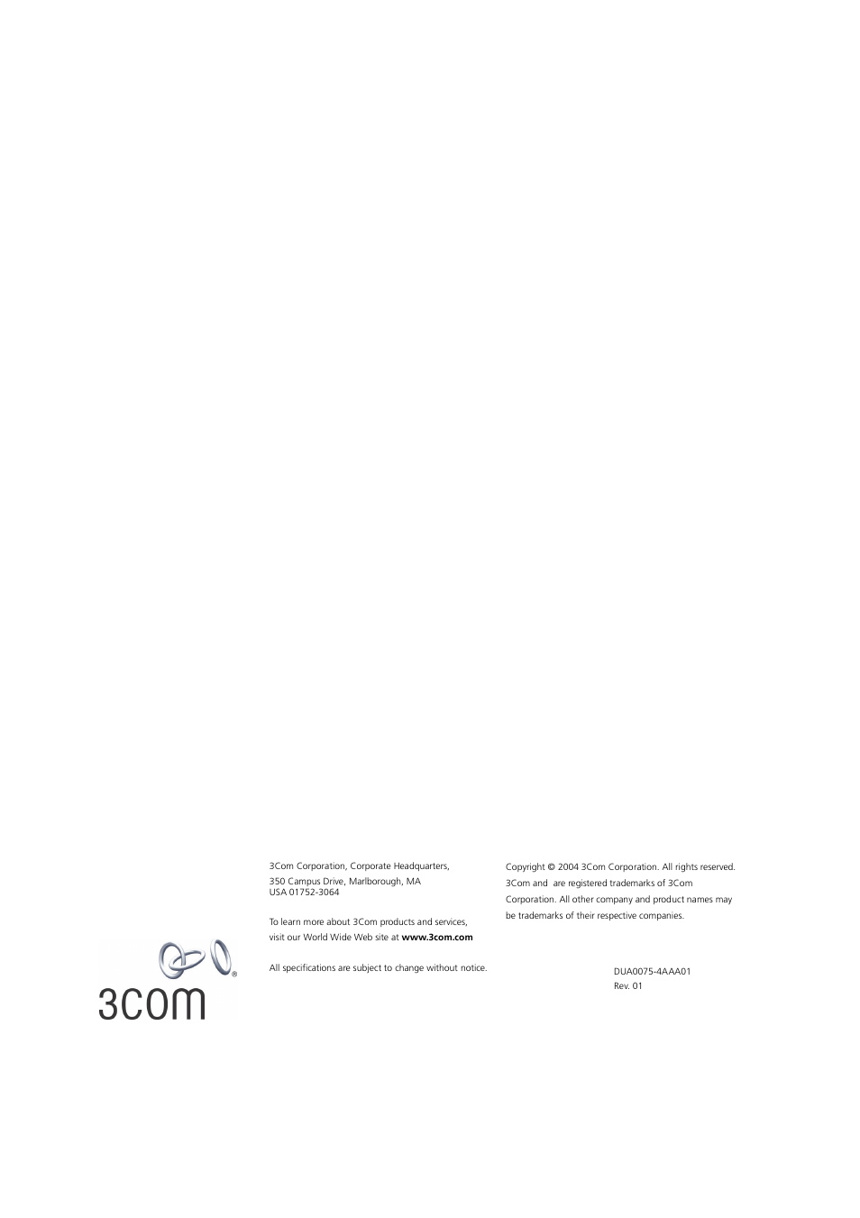 3Com 3CRWE754G72-A User Manual | Page 110 / 110