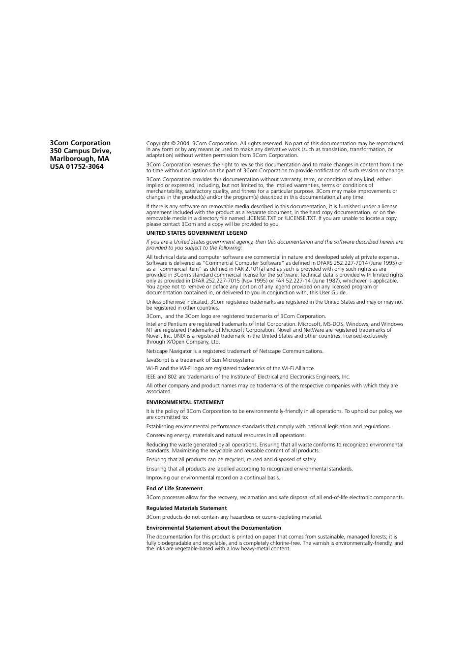 3Com 3CRWE754G72-A User Manual | Page 2 / 110