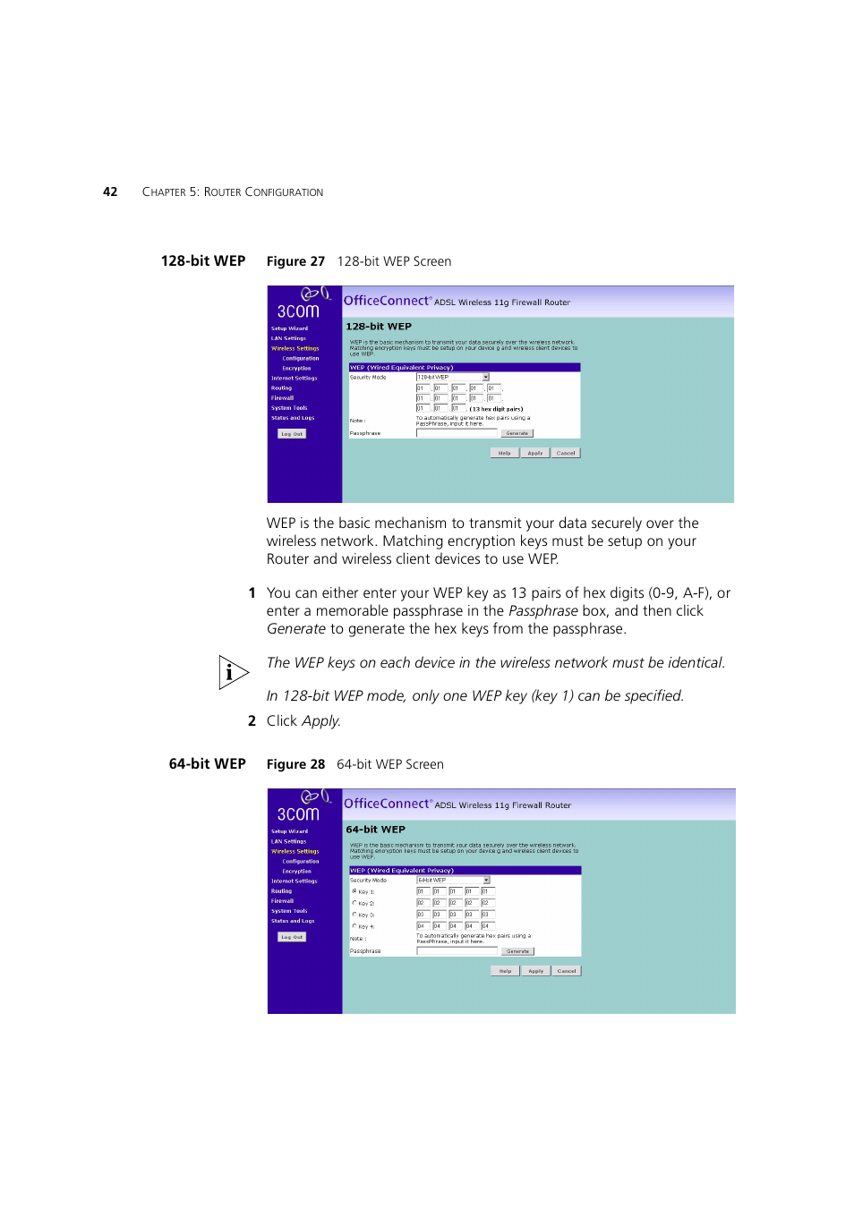 Bit wep | 3Com 3CRWE754G72-A User Manual | Page 42 / 110