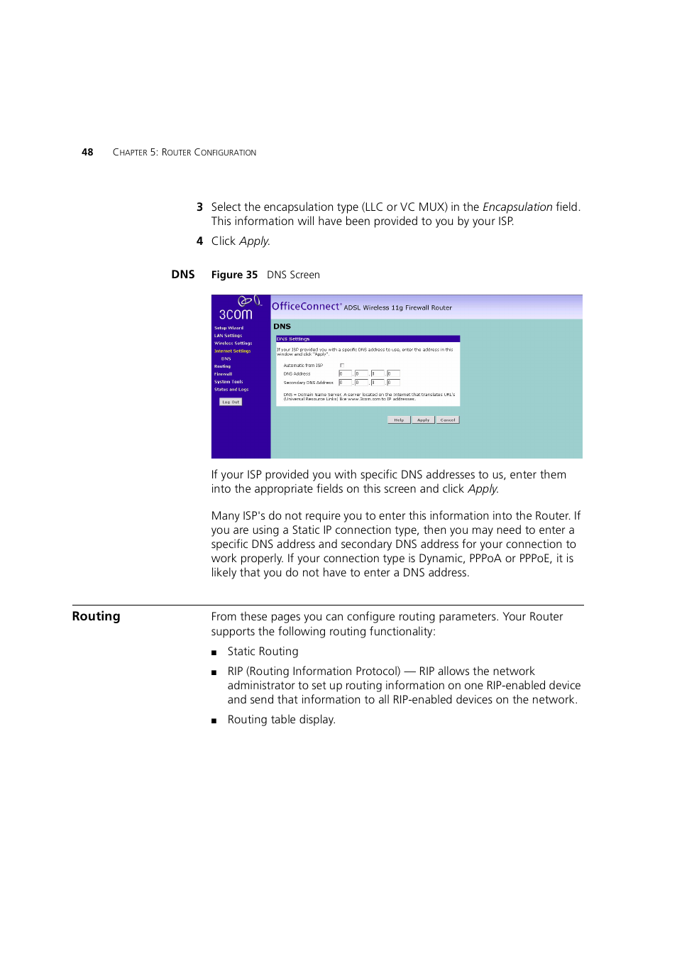 Routing | 3Com 3CRWE754G72-A User Manual | Page 48 / 110