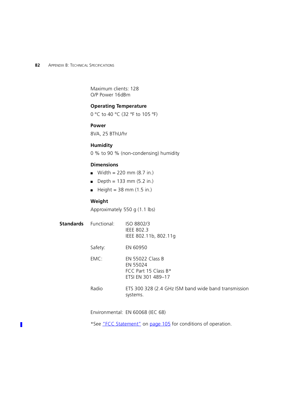 Standards | 3Com 3CRWE754G72-A User Manual | Page 82 / 110