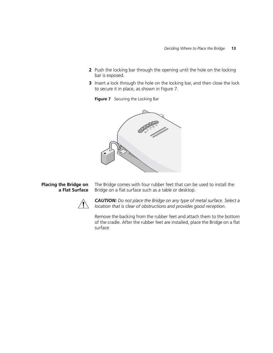 Placing the bridge on a flatsurface, Placing the bridge on a flat surface | 3Com WL-560 User Manual | Page 19 / 70