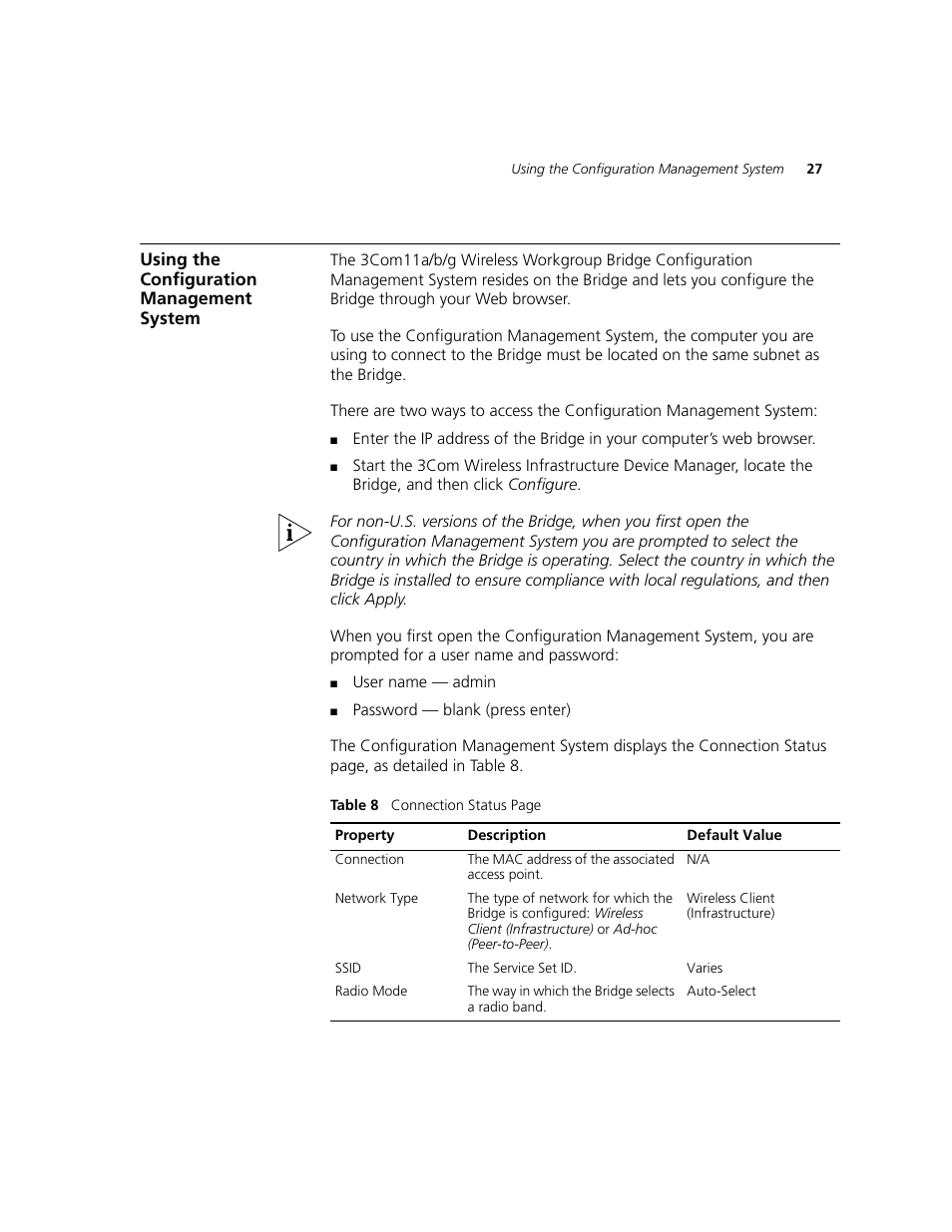 Using the configuration management system | 3Com WL-560 User Manual | Page 33 / 70