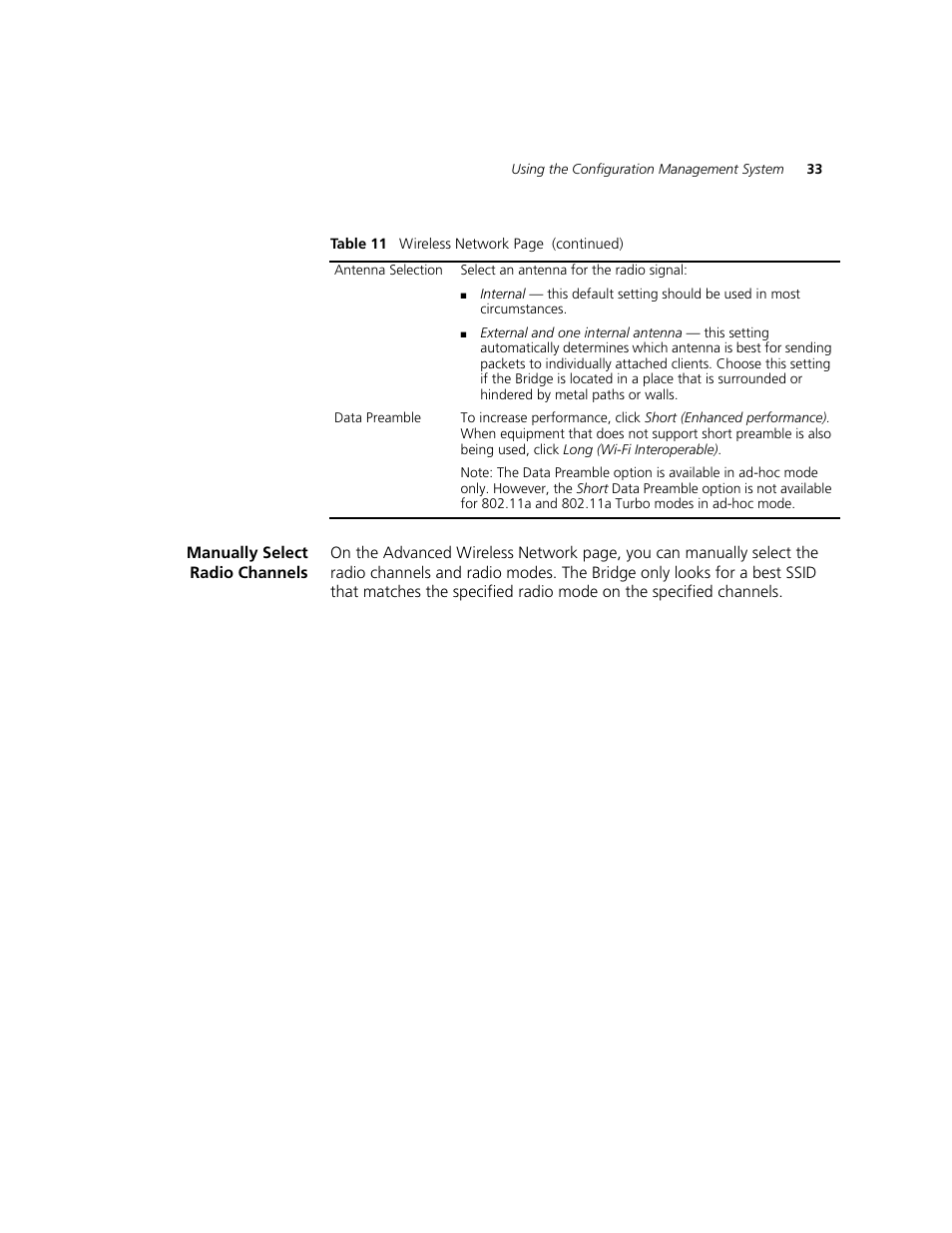 Manually select radio channels | 3Com WL-560 User Manual | Page 39 / 70