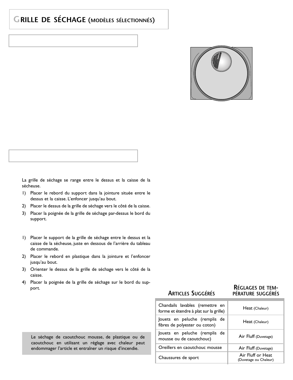 Rille de séchage | Maytage Neptune Dryer MD55 User Manual | Page 23 / 36