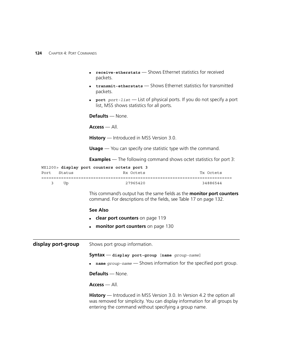 Display port-group | 3Com WXR100 3CRWXR10095A User Manual | Page 124 / 800