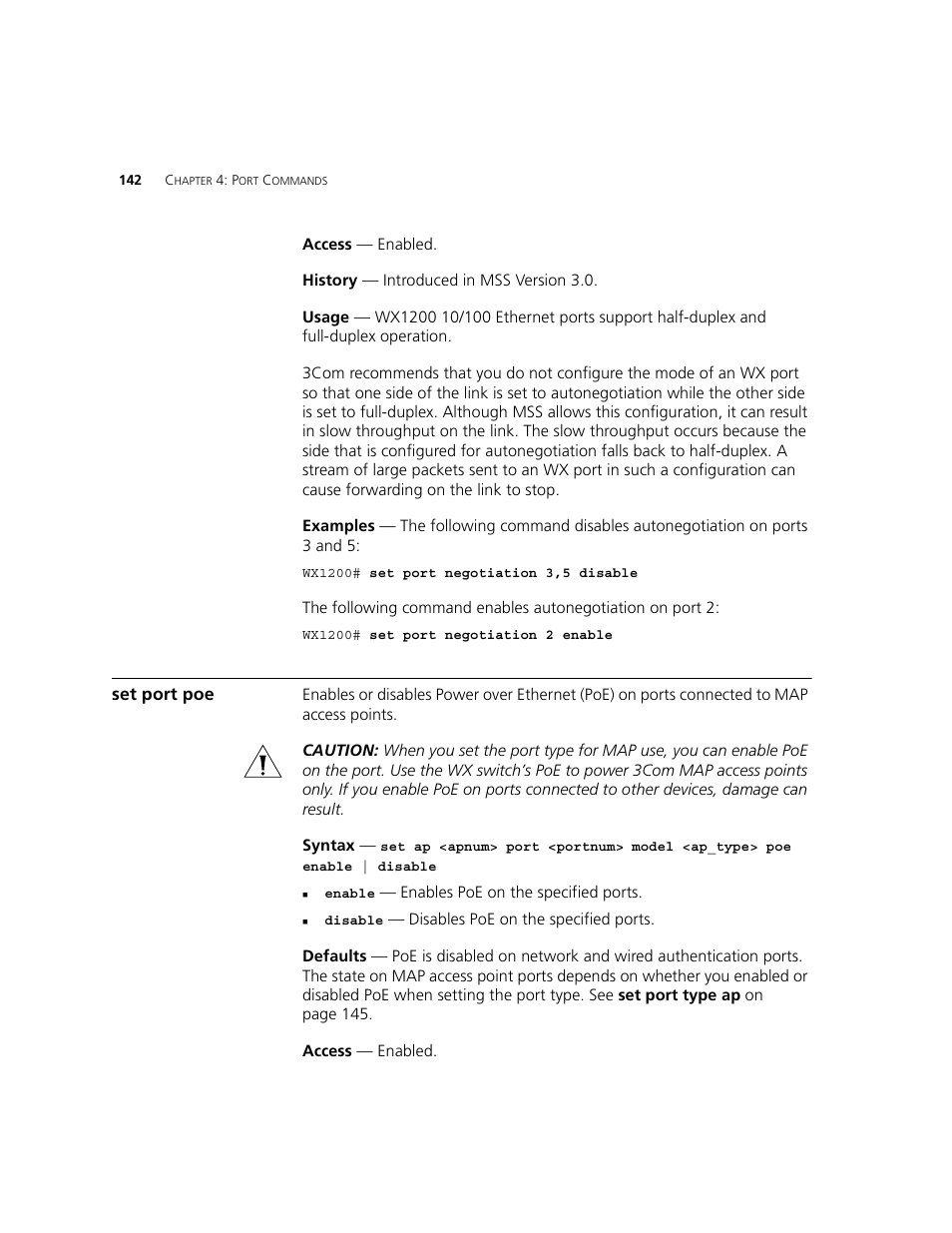 Set port poe | 3Com WXR100 3CRWXR10095A User Manual | Page 142 / 800