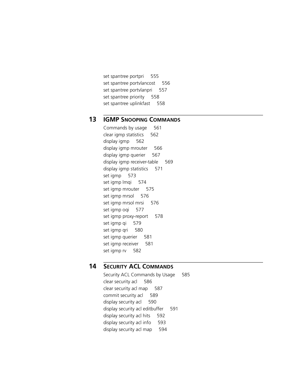 Igmp s, Acl c | 3Com WXR100 3CRWXR10095A User Manual | Page 17 / 800