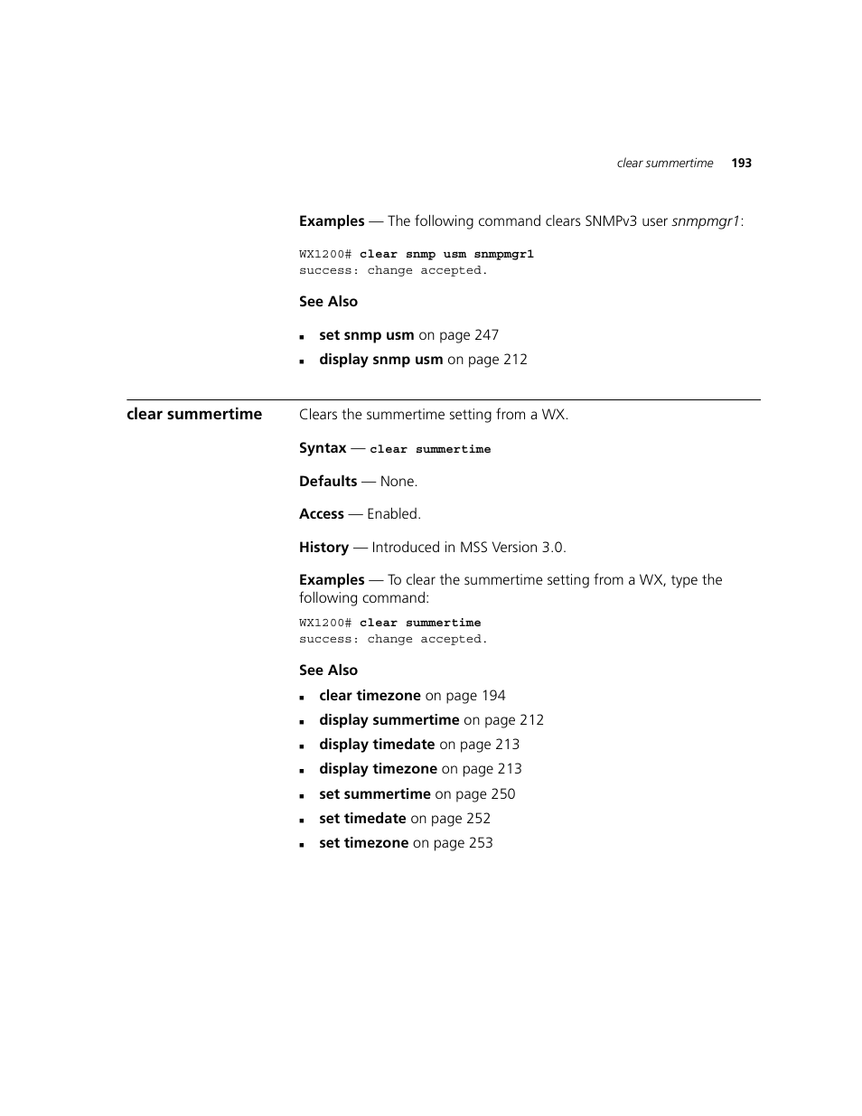 Clear summertime | 3Com WXR100 3CRWXR10095A User Manual | Page 193 / 800